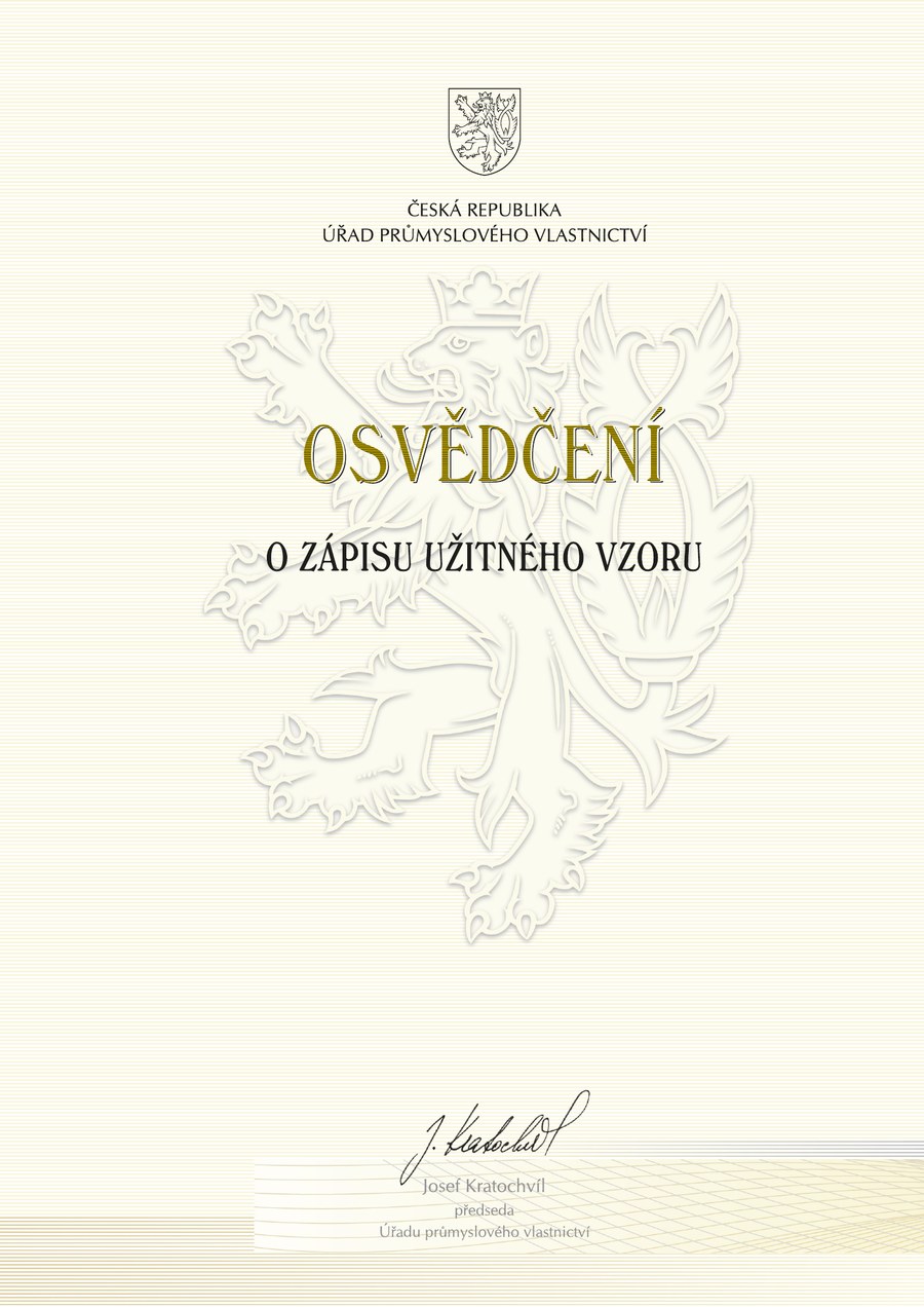 Osvědčení o zápisu užitného vzoru Aquaterm č. 39248